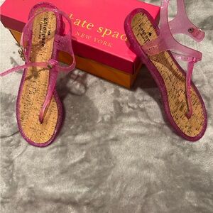 Kate Spade Vibrant Pink Cork jelly thong Sandals size 9